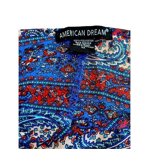 American Dream Cold Shoulder Paisley Blouse Size Medium - Picture 4 of 4